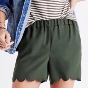 Xs Madewell Scalloped Edge Olive Green Shorts